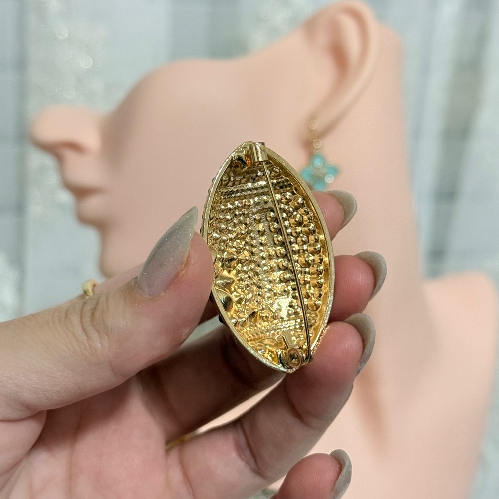 Rhinestone Football Brooch - Picture 4 of 5